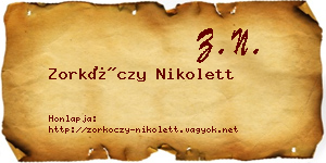 Zorkóczy Nikolett névjegykártya