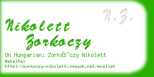 nikolett zorkoczy business card